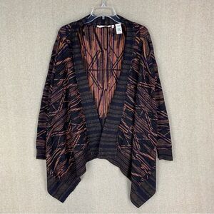 Soft Surroundings Cardigan Size Medium Wool Sweater Waterfall Aztec Tribal Boho